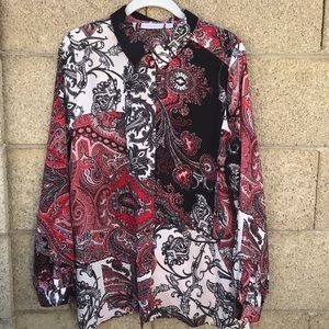 Susan Graver long sleeve blouse Size 14